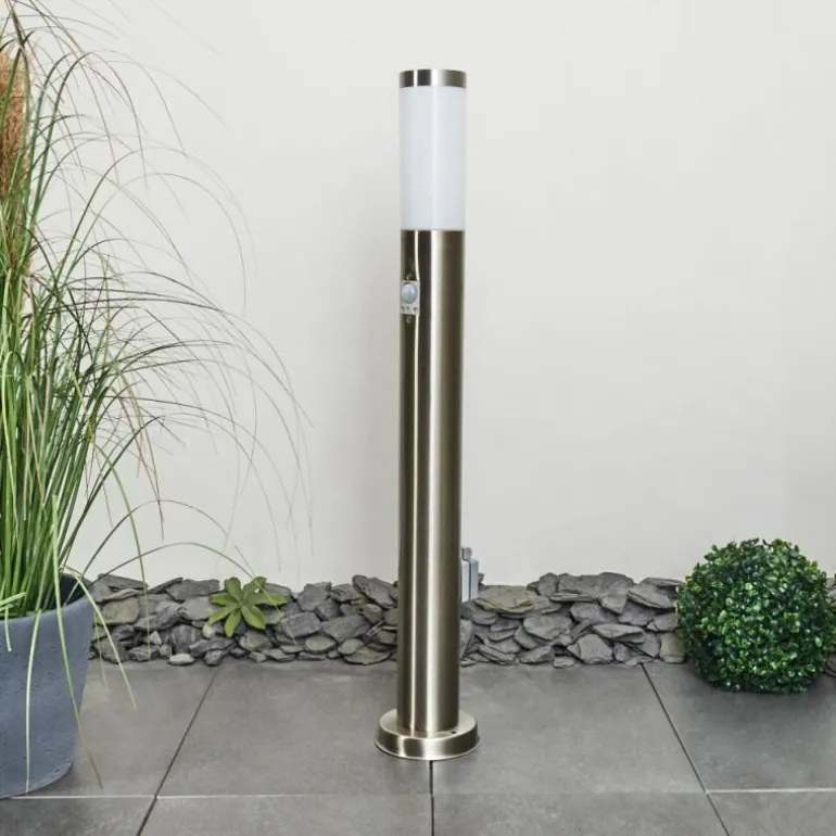 Borne lumineuse Sessa Nickel mat, 1 lumière, Détecteur de mouvement