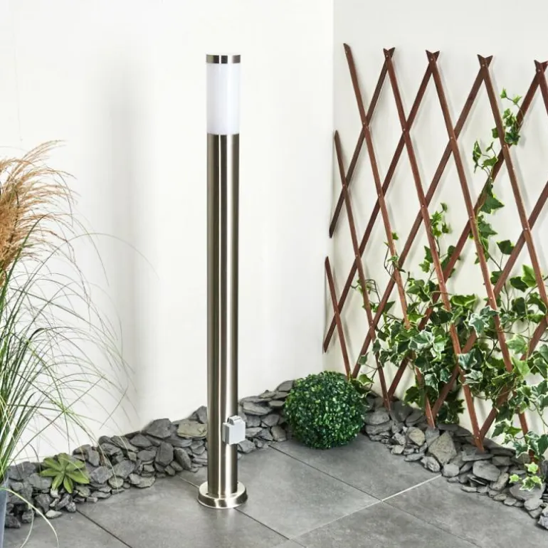 Borne lumineuse Sessa Nickel mat, 1 lumière