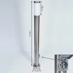 Borne lumineuse Sessa Nickel mat, 1 lumière