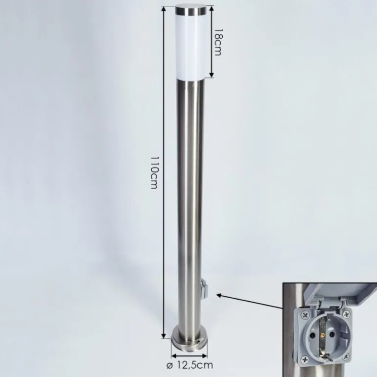 Borne lumineuse Sessa Nickel mat, 1 lumière