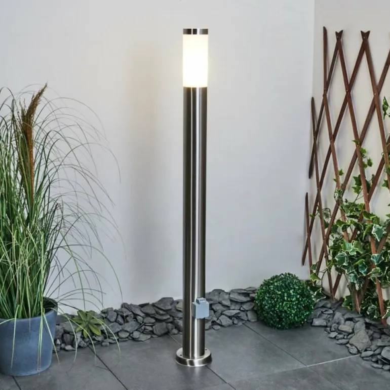 Borne lumineuse Sessa Nickel mat, 1 lumière