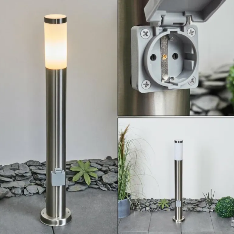 Borne lumineuse Sessa Nickel mat, 1 lumière