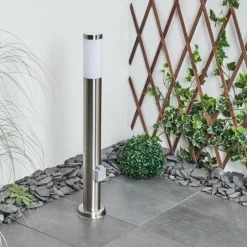 Borne lumineuse Sessa Nickel mat, 1 lumière