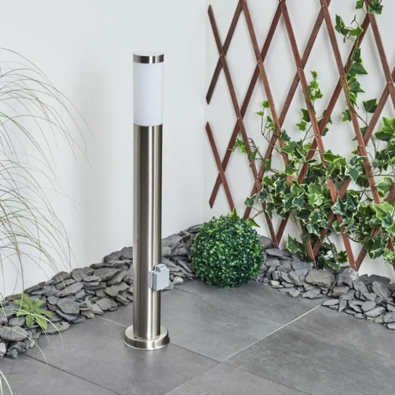 Borne lumineuse Sessa Nickel mat, 1 lumière