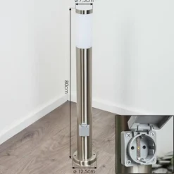 Borne lumineuse Sessa Nickel mat, 1 lumière