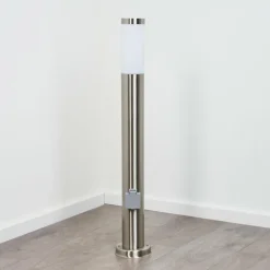 Borne lumineuse Sessa Nickel mat, 1 lumière