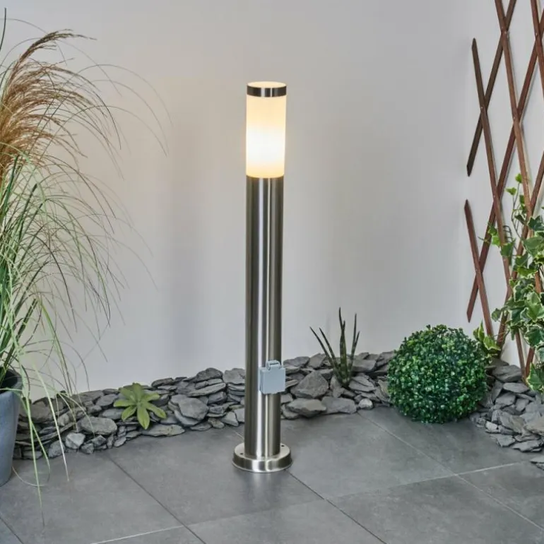 Borne lumineuse Sessa Nickel mat, 1 lumière