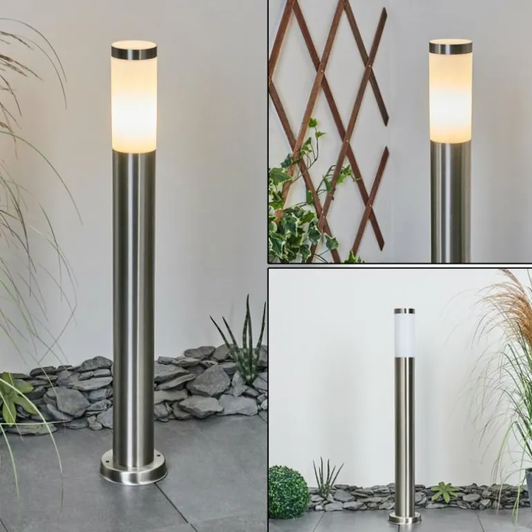 Borne lumineuse Sessa Nickel mat, 1 lumière