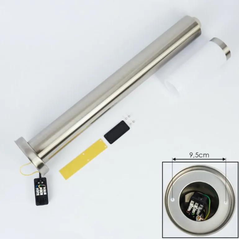 Borne lumineuse Sessa Nickel mat, 1 lumière