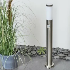 Borne lumineuse Sessa Nickel mat, 1 lumière, Détecteur de mouvement