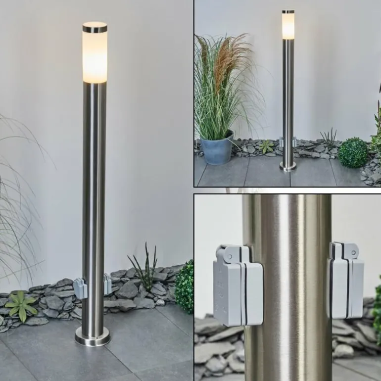 Borne lumineuse Sessa Nickel mat, 1 lumière
