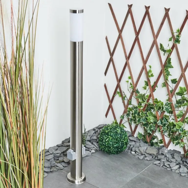 Borne lumineuse Sessa Nickel mat, 1 lumière
