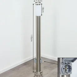Borne lumineuse Sessa Nickel mat, 1 lumière