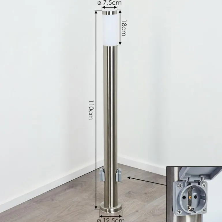 Borne lumineuse Sessa Nickel mat, 1 lumière