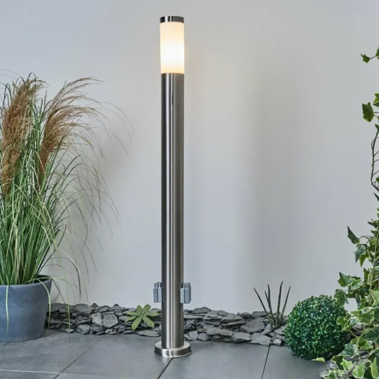 Borne lumineuse Sessa Nickel mat, 1 lumière