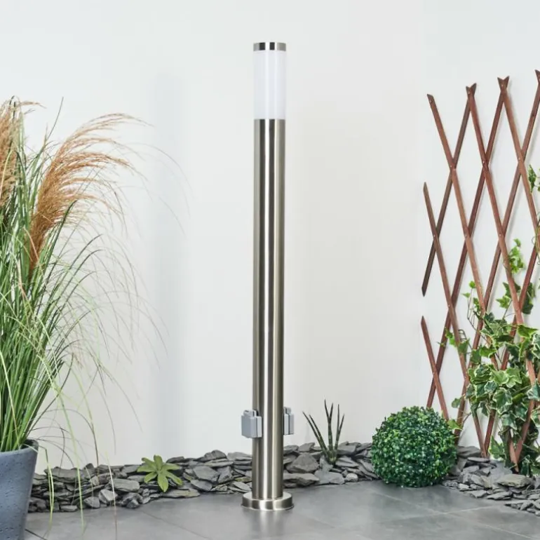 Borne lumineuse Sessa Nickel mat, 1 lumière