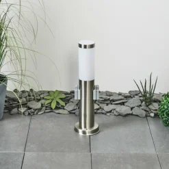 Borne lumineuse Sessa Nickel mat, 1 lumière