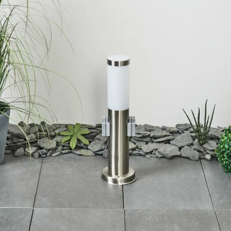 Borne lumineuse Sessa Nickel mat, 1 lumière