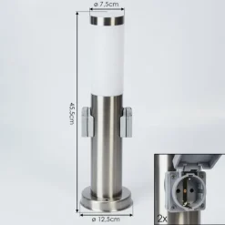 Borne lumineuse Sessa Nickel mat, 1 lumière