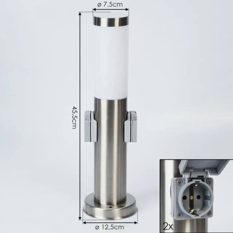 Borne lumineuse Sessa Nickel mat, 1 lumière