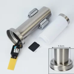 Borne lumineuse Sessa Nickel mat, 1 lumière