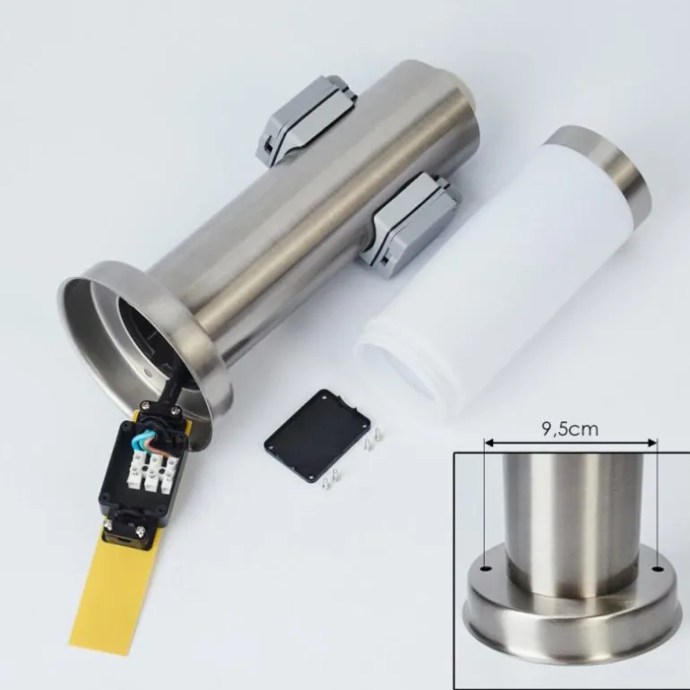 Borne lumineuse Sessa Nickel mat, 1 lumière