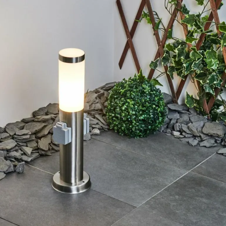 Borne lumineuse Sessa Nickel mat, 1 lumière