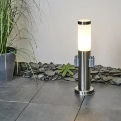 Borne lumineuse Sessa Nickel mat, 1 lumière