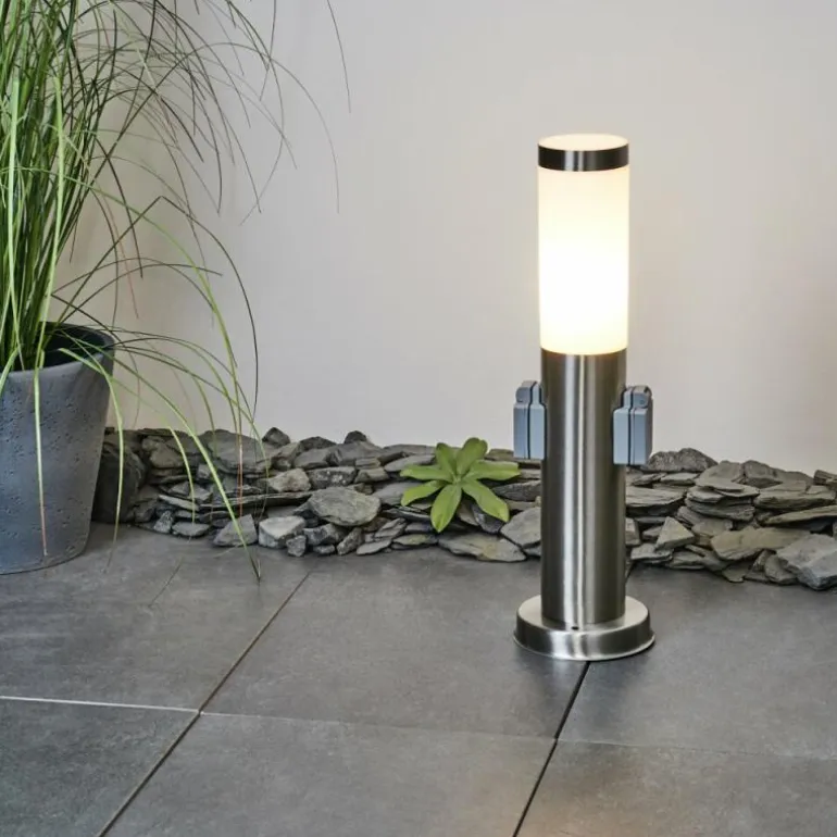 Borne lumineuse Sessa Nickel mat, 1 lumière