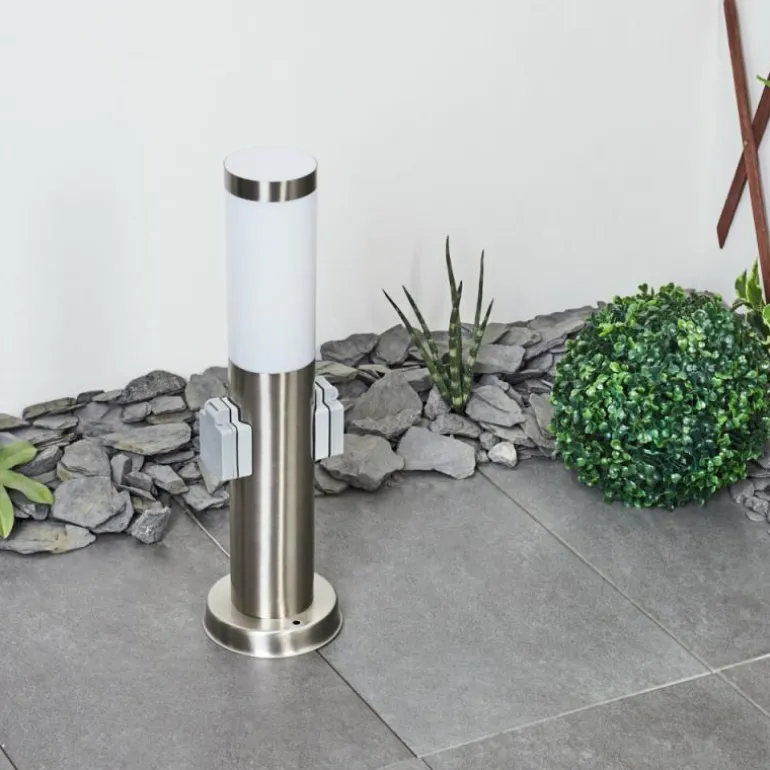 Borne lumineuse Sessa Nickel mat, 1 lumière