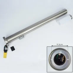 Borne lumineuse Sessa Nickel mat, 1 lumière, Détecteur de mouvement