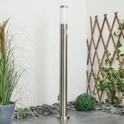 Borne lumineuse Sessa Nickel mat, 1 lumière, Détecteur de mouvement