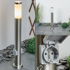 Borne lumineuse Sessa Nickel mat, 1 lumière