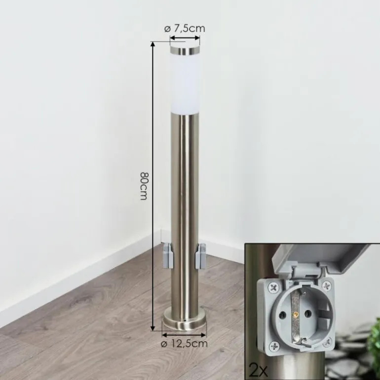 Borne lumineuse Sessa Nickel mat, 1 lumière