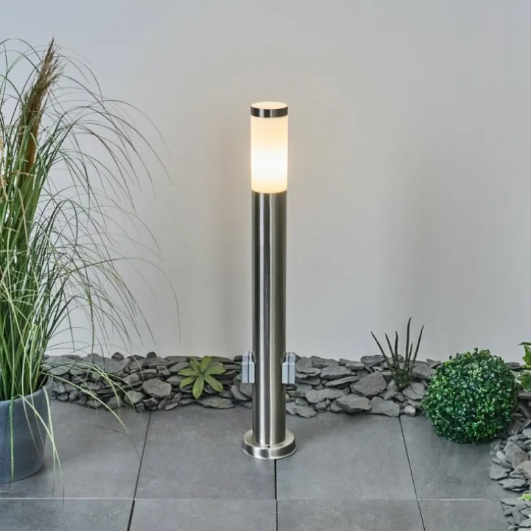 Borne lumineuse Sessa Nickel mat, 1 lumière