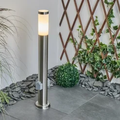 Borne lumineuse Sessa Nickel mat, 1 lumière