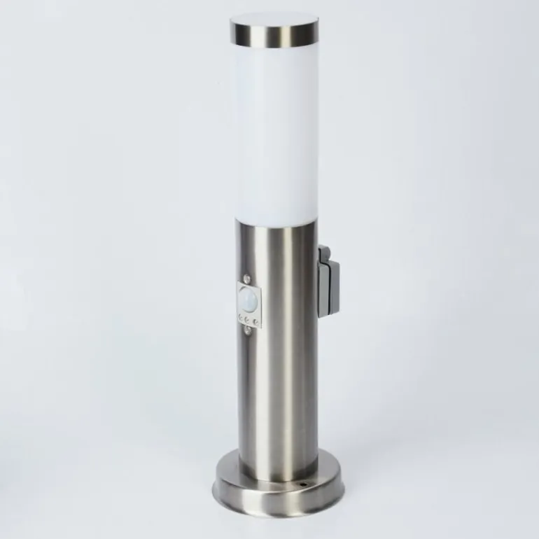 Borne lumineuse Sessa Nickel mat, 1 lumière, Détecteur de mouvement