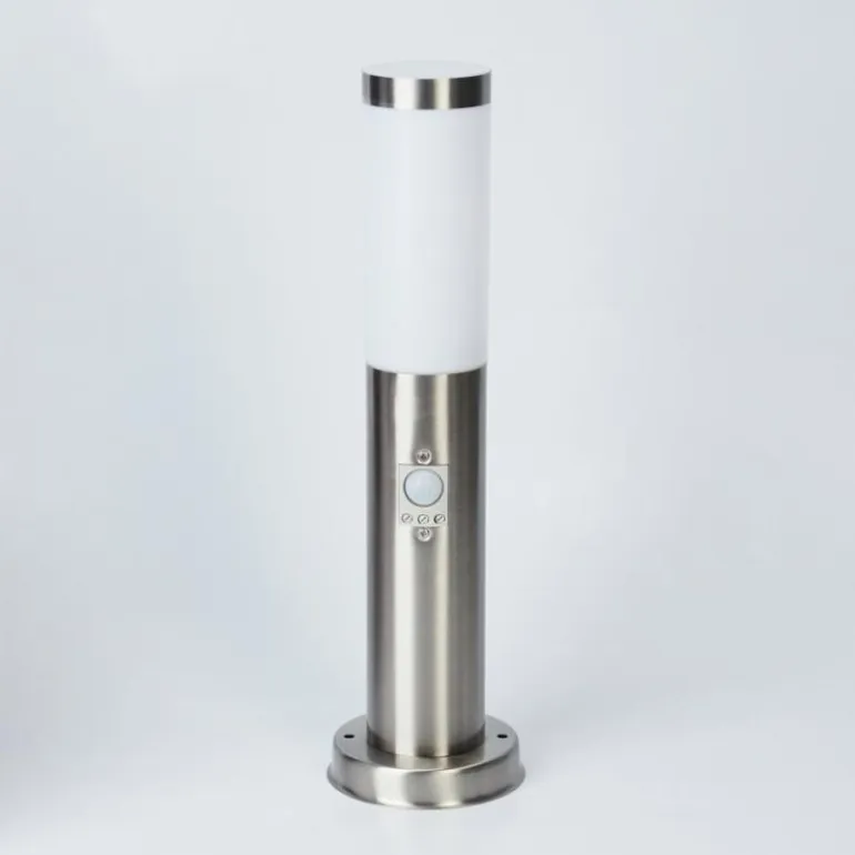 Borne lumineuse Sessa Nickel mat, 1 lumière, Détecteur de mouvement