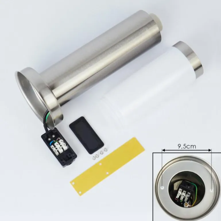Borne lumineuse Sessa Nickel mat, 1 lumière