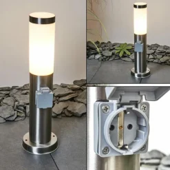 Borne lumineuse Sessa Nickel mat, 1 lumière