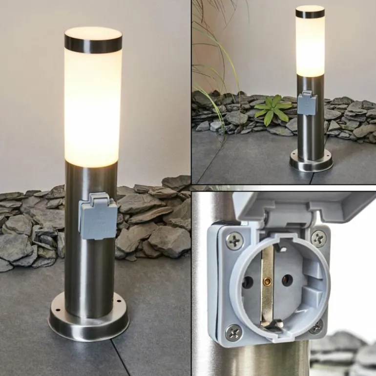 Borne lumineuse Sessa Nickel mat, 1 lumière