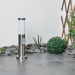 Borne lumineuse Sessa Nickel mat, 1 lumière