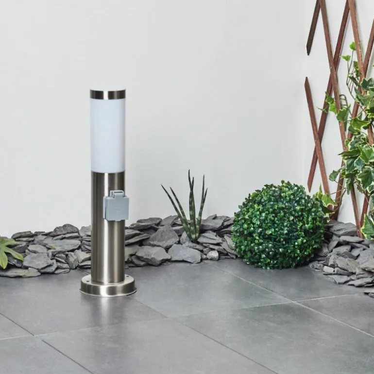 Borne lumineuse Sessa Nickel mat, 1 lumière