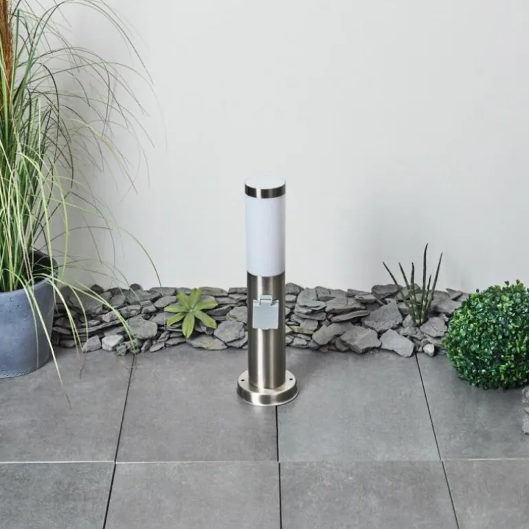 Borne lumineuse Sessa Nickel mat, 1 lumière