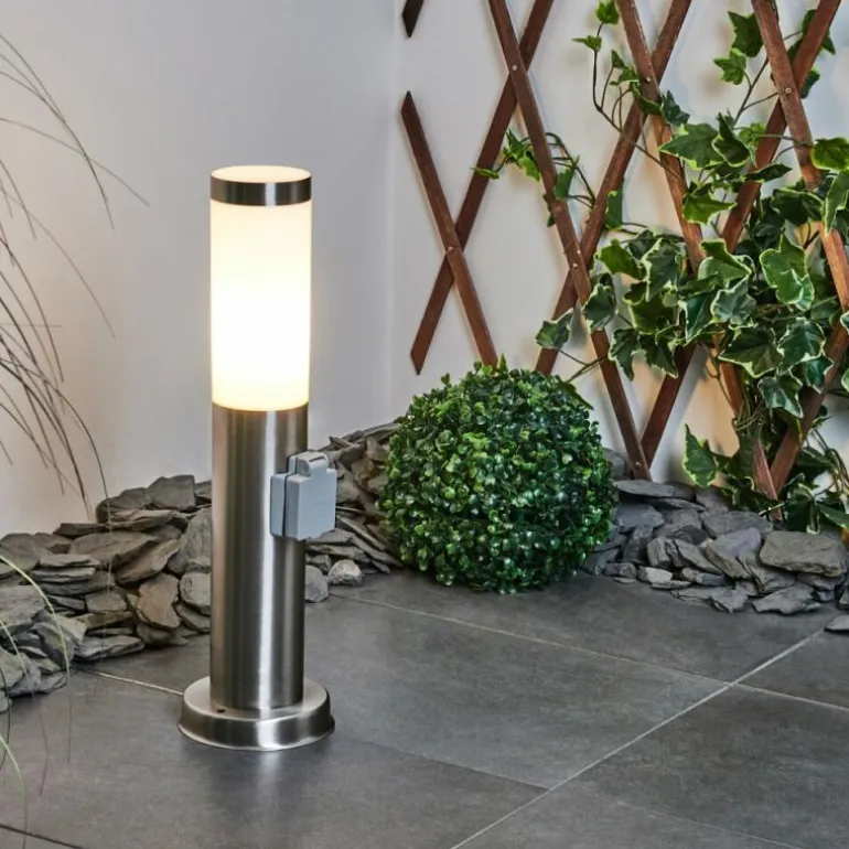 Borne lumineuse Sessa Nickel mat, 1 lumière