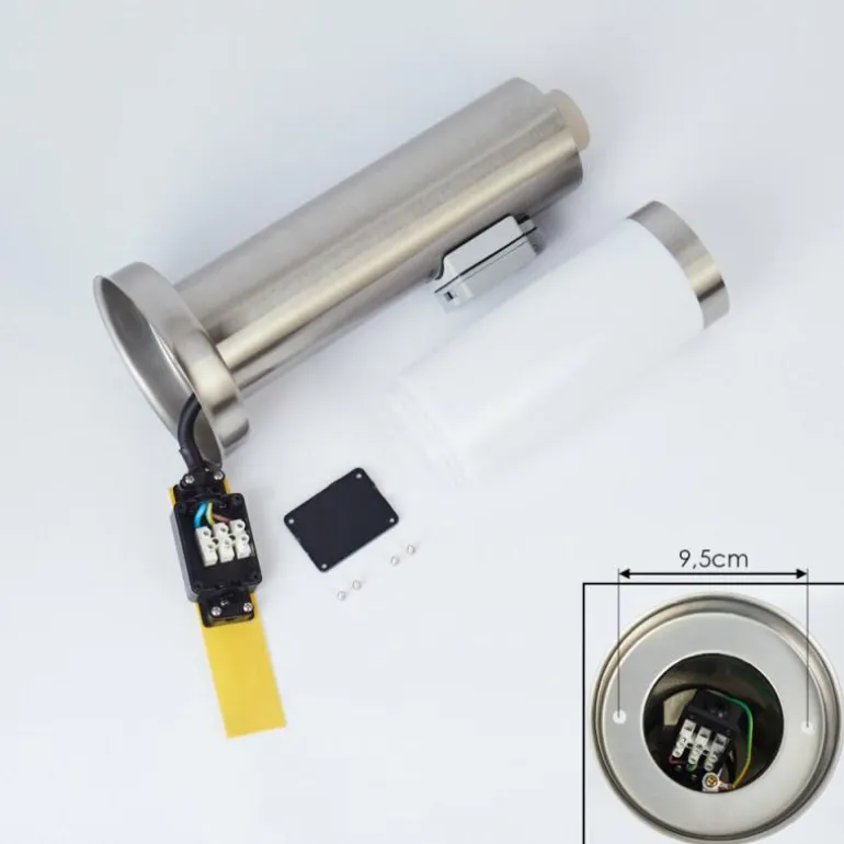 Borne lumineuse Sessa Nickel mat, 1 lumière