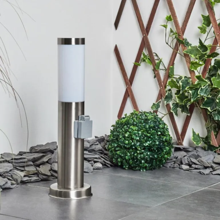 Borne lumineuse Sessa Nickel mat, 1 lumière