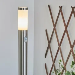 Borne lumineuse Sessa Nickel mat, 1 lumière, Détecteur de mouvement