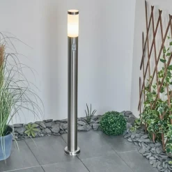 Borne lumineuse Sessa Nickel mat, 1 lumière, Détecteur de mouvement