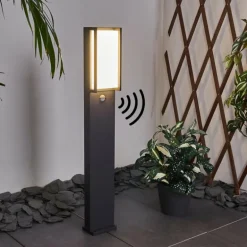 Borne lumineuse Skove LED Anthracite, 1 lumière, Détecteur de mouvement